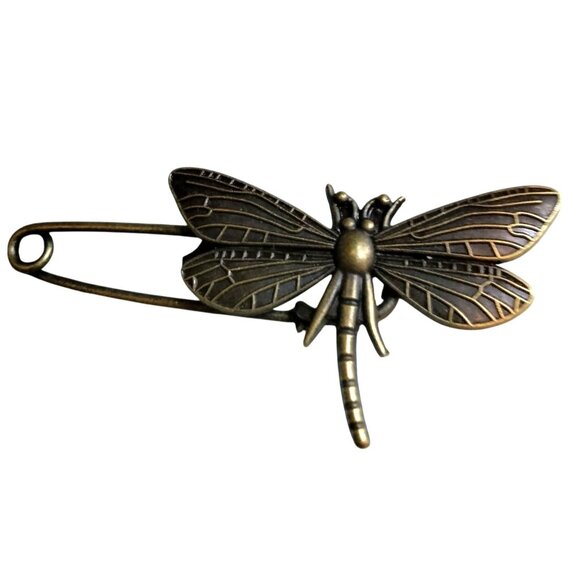Dragonfly Safety Pin Brooch Craft Bag Backpack Charm Skirt Pin - Picture 1 of 6